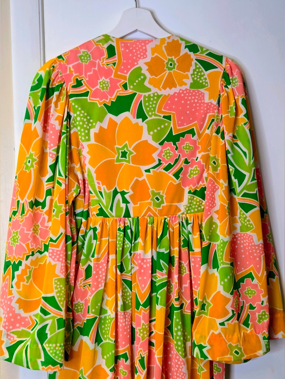 Vintage 70s Sandcastle Psychedelic Floral Maxi Dress Size L (Vintage) - Picture 8 of 16